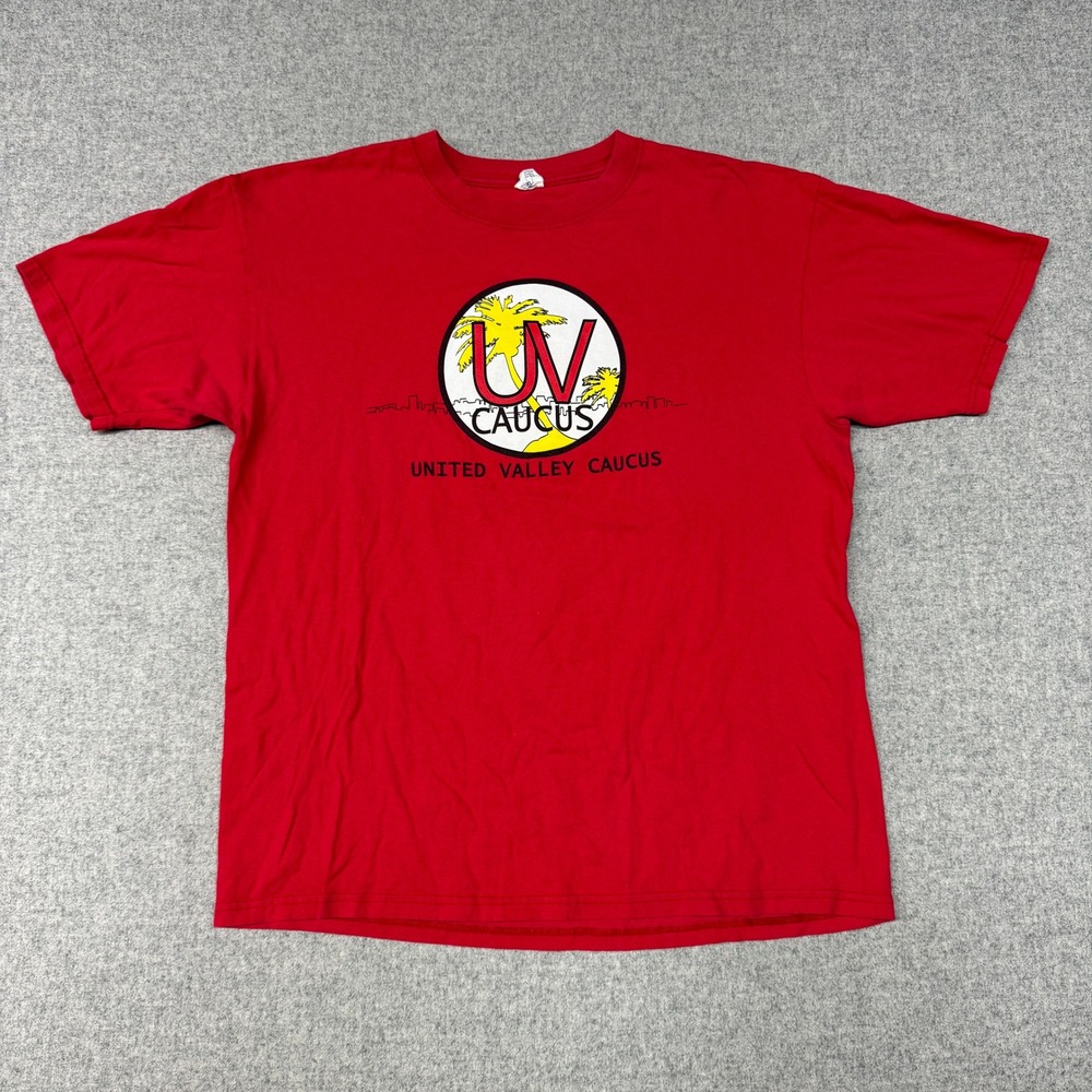Anvil | UV Caucus Graphic T-Shirt | XL | Red | San Fernando Valley Teachers Tee